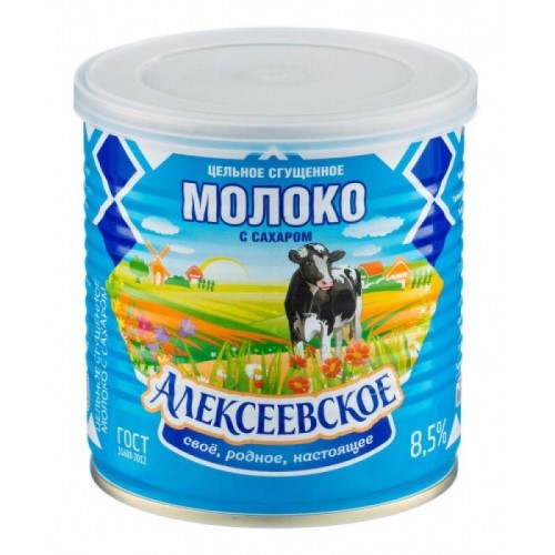 Цельное сгущённое молоко с сахаром "Алексеевское" ГОСТ 8,5% 360г