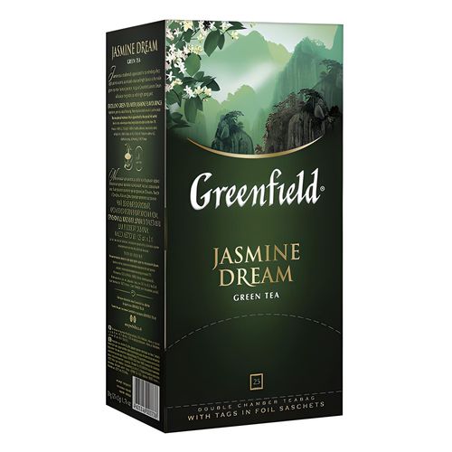 Чай зеленый байховый, ароматизированный жасмином "Greenfield Jasmine Dream" (25 пакетиков) 50г