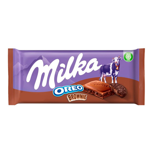 картинка Шоколад молочный "Oreo Brownie" с начинкой из крема и печенья Milka 100г – Prostor.ae