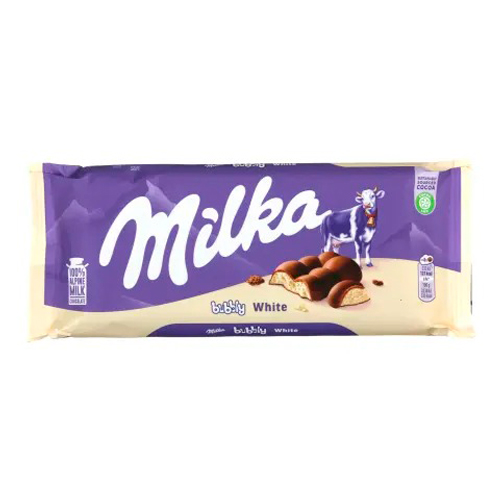 картинка Шоколад молочный "Bubbly White" белый пористый" Milka 95г – Prostor.ae