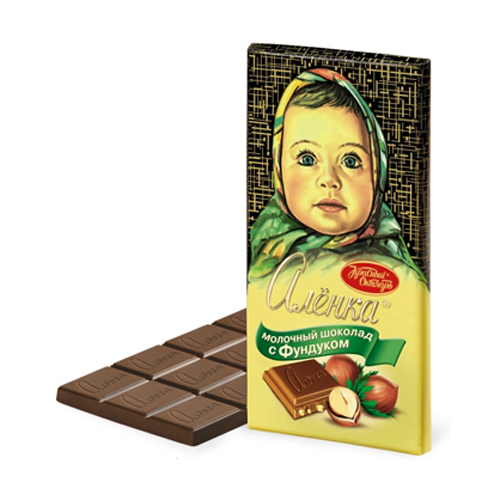 Шоколадная плитка "Алёнка" с фундуком Красный Октябрь 100г