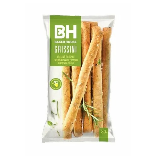 картинка Хлебные палочки "Grissini" с итальянскими травами. Baker House 80г – Prostor.ae