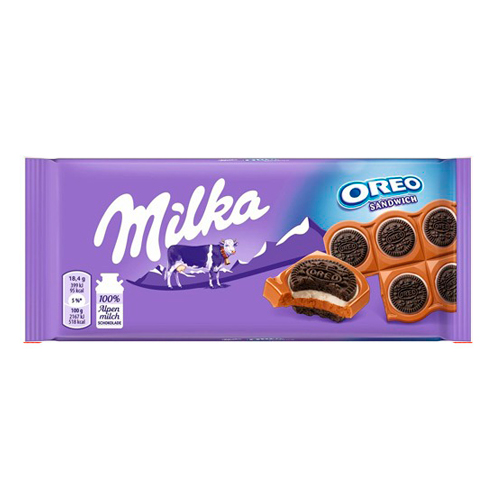 картинка Шоколад молочный с печеньем Oreo "Sandwich" Milka 92г – Prostor.ae