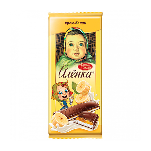картинка Шоколадная плитка "Алёнка" с банановой начинокой Красный Октябрь 87г – Prostor.ae