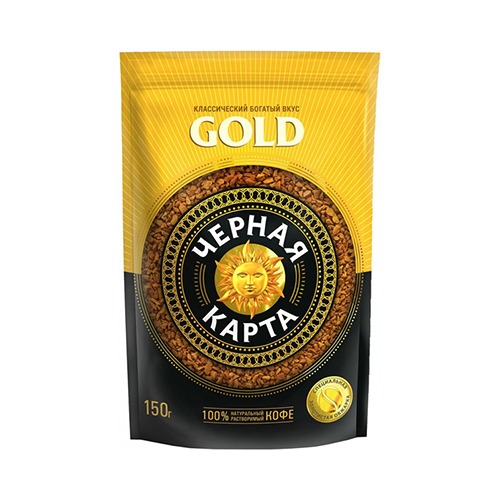 Кофе натуральный растворимый сублимированный "Gold". Черная Карта 150г