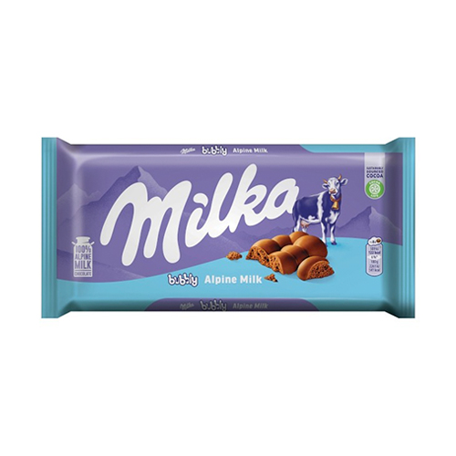 картинка Шоколад молочный "Bubbly Alpina Milk" пористый Milka 90г – Prostor.ae