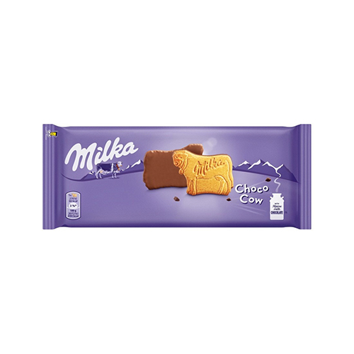 картинка Печенье бисквитное "Choco Cow" покрытое молочным шоколадом Milka 120г – Prostor.ae