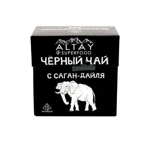 картинка Чай черный в пирамидках со вкусом Саган-дайля. Алтай суперфуд 30г – Prostor.ae