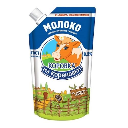 картинка Сгущенное молоко Коровка из Кореновки цельное с сахаром 8,5% 270г – Prostor.ae