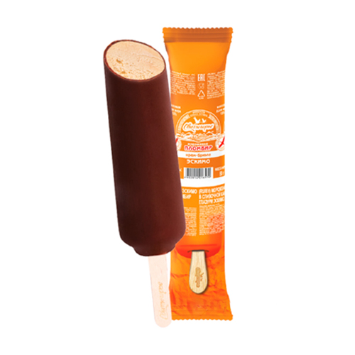 картинка Мороженое Эскимо пломбир крем-брюле в сливочной какаосодержащей глазури 15% "Свитлогорье" 80г – Prostor.ae