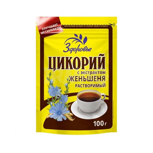 картинка Цикорий "С экстрактом женьшеня" растворимый. Здоровье 100г – Prostor.ae