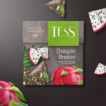 картинка Чай зеленый с ароматом фрукта дракона и имбирем "TESS Daiquiri Breeze" (20 пирамидок) 36г. – Prostor.ae