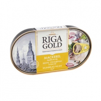 картинка Филе скумбрии в масле "Riga Gold" 190г – Prostor.ae
