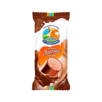 картинка Мороженое пломбир крем-брюле в шоколадно-сливочной глазури "Кубанская Лакомка" 15% жирности "Коровка из кореновки" 90г – Prostor.ae