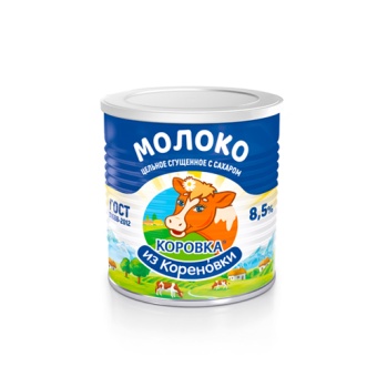 картинка Молоко сгущенное с кольцом и крышкой, Премиум 8,5% жирности Кореновка 360г – Prostor.ae