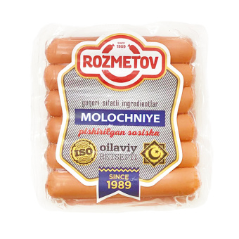 картинка Сосиски "Молочные" Халяль "Rozmetov" (Узбекистан) 400г – Prostor.ae